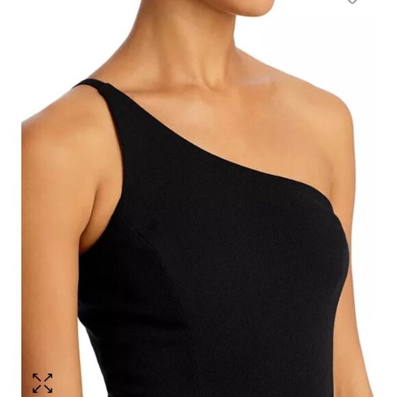 Dress The Population Amy One-Shoulder Maxi Gown Wedding Prom Cocktail Black Dres - Picture 3 of 13